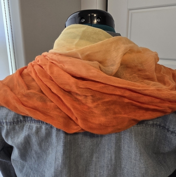 CHARTER CLUB MACYS LIGHTWEIGHT ORANGE OMBRE SCARF SHAWL WRAP WOMEN OS SUMMER - Picture 4 of 11
